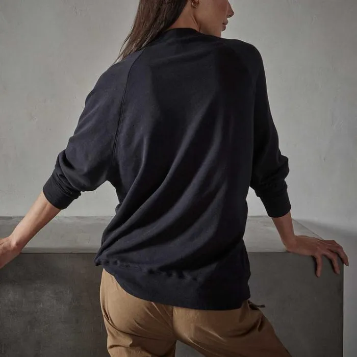 Sweat TopsBottoms Women James Perse Vintage French Terry Mock Neck French Navy