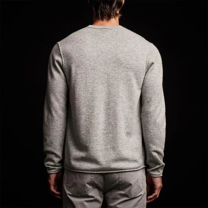 Sweaters Men James Perse Recycled Cashmere Crew Neck Sweater Light Heather Grey