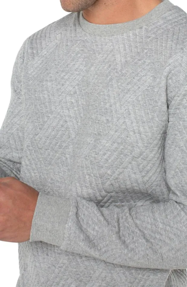 SWEATERS Men Liverpool Los Angeles DIAMOND PATTERN PULLOVER Grey