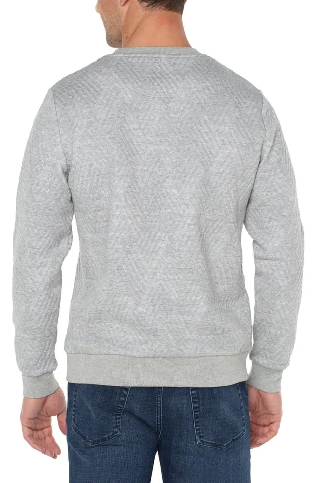 SWEATERS Men Liverpool Los Angeles DIAMOND PATTERN PULLOVER Grey