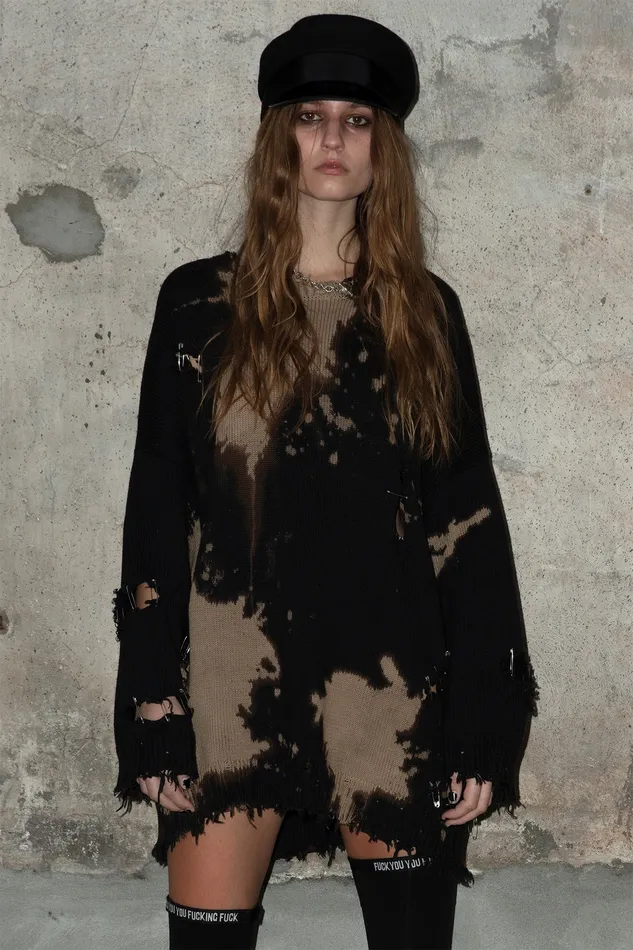 Sweaters R13 Women Bleached Distressed Crewneck Sweater