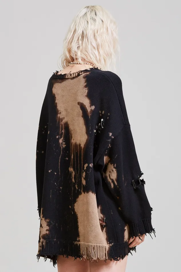 Sweaters R13 Women Bleached Distressed Crewneck Sweater
