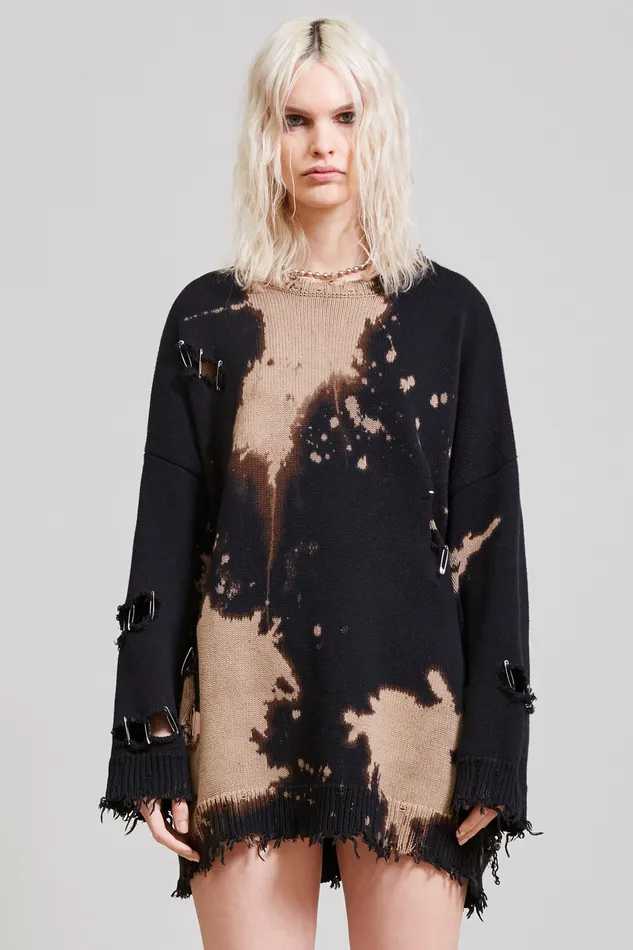Sweaters R13 Women Bleached Distressed Crewneck Sweater