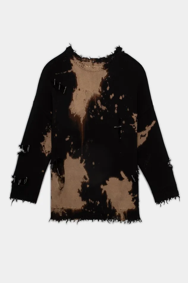 Sweaters R13 Women Bleached Distressed Crewneck Sweater