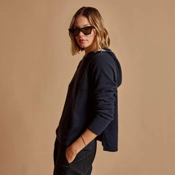 Sweaters Women James Perse La Paz Cashmere Hoodie French Navy