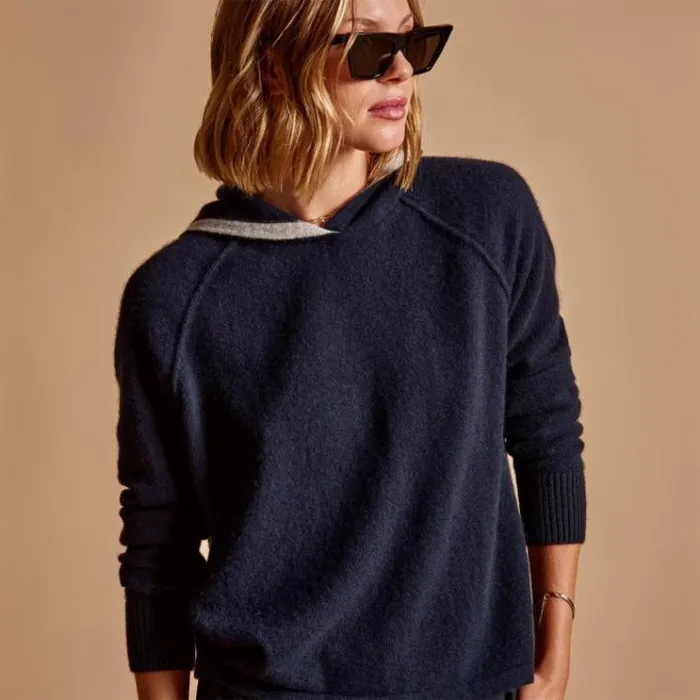 Sweaters Women James Perse La Paz Cashmere Hoodie French Navy