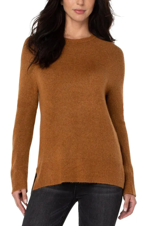 SWEATERS Women Liverpool Los Angeles RAGLAN SWEATER WITH SIDE SLITS Autumn Heather SWEATERS Women Liverpool Los Angeles RAGLAN SWEATER WITH SIDE SLITS Autumn Heather