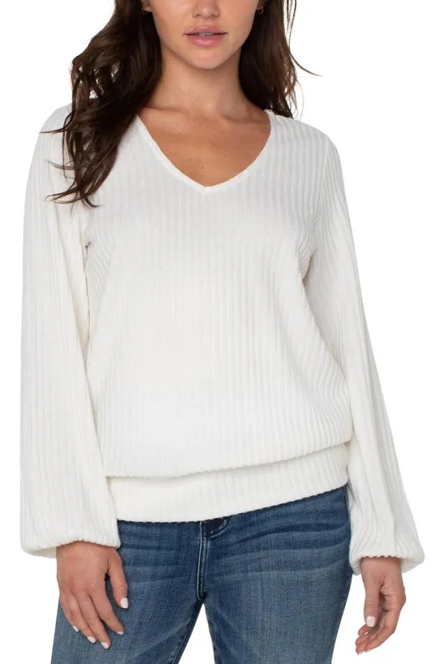 SWEATERS Women Liverpool Los Angeles TWIST BACK LONG SLEEVE KNIT Cream