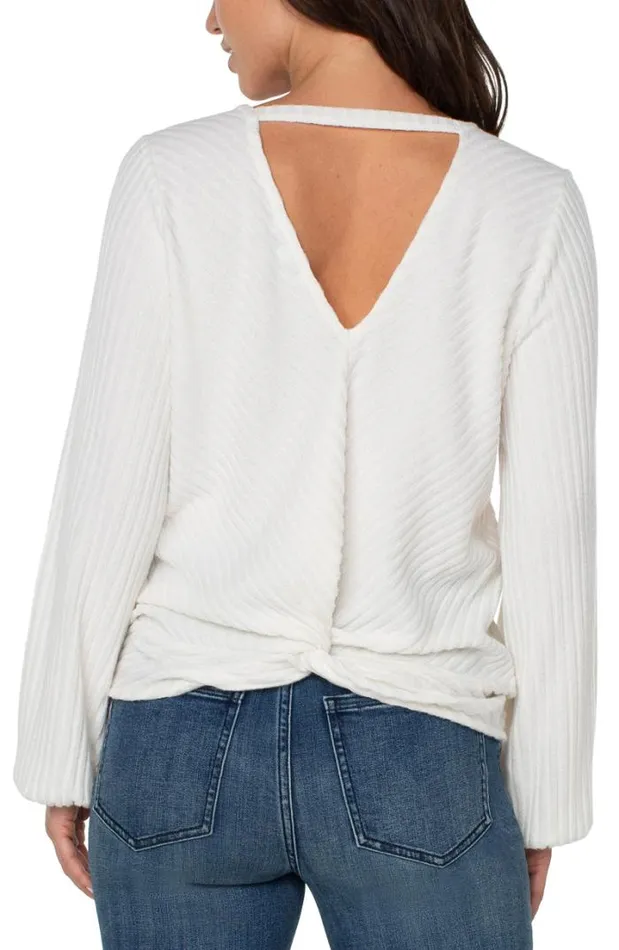 SWEATERS Women Liverpool Los Angeles TWIST BACK LONG SLEEVE KNIT Cream