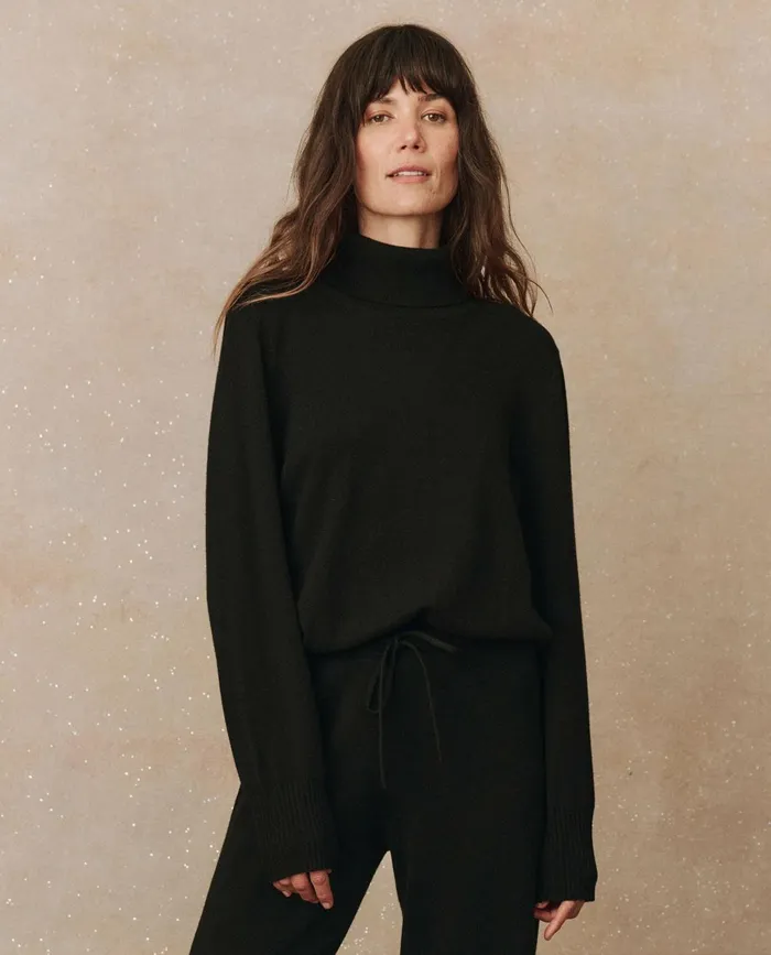 Sweaters Women The Great The Cashmere Turtleneck Sweater Black