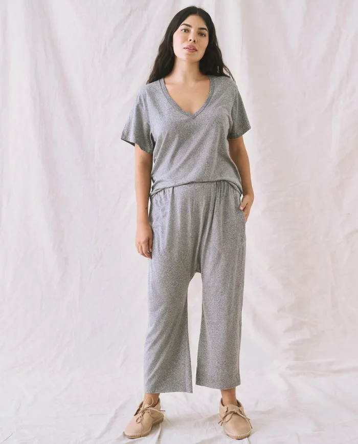 Sweatpants Women The Great The Jersey Crop Heather Grey Sweatpants Women The Great The Jersey Crop Heather Grey