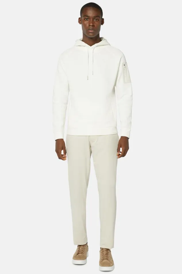 Sweatshirts And Joggers Men Boggi Milano Light Recycled Scuba Hooded Sweatshirt White Sweatshirts And Joggers Men Boggi Milano Light Recycled Scuba Hooded Sweatshirt White