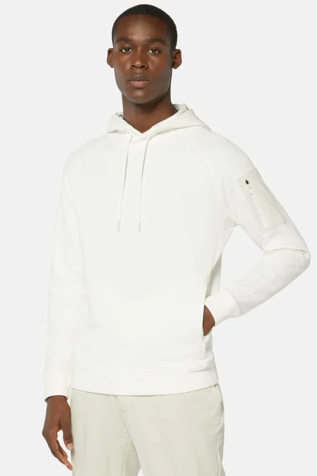 Sweatshirts And Joggers Men Boggi Milano Light Recycled Scuba Hooded Sweatshirt White Sweatshirts And Joggers Men Boggi Milano Light Recycled Scuba Hooded Sweatshirt White