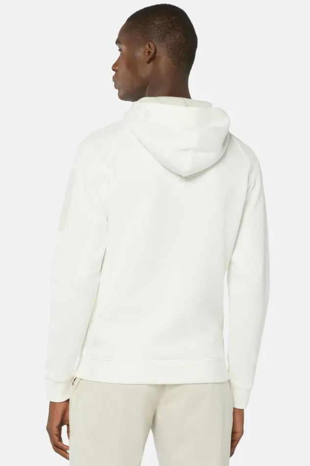 Sweatshirts And Joggers Men Boggi Milano Light Recycled Scuba Hooded Sweatshirt White Sweatshirts And Joggers Men Boggi Milano Light Recycled Scuba Hooded Sweatshirt White