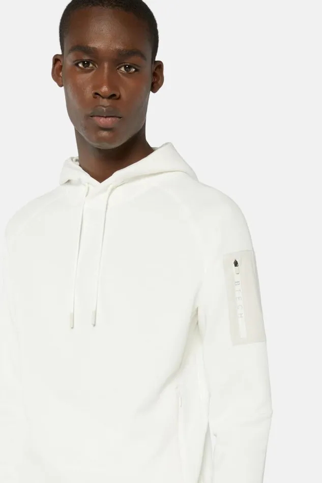 Sweatshirts And Joggers Men Boggi Milano Light Recycled Scuba Hooded Sweatshirt White Sweatshirts And Joggers Men Boggi Milano Light Recycled Scuba Hooded Sweatshirt White
