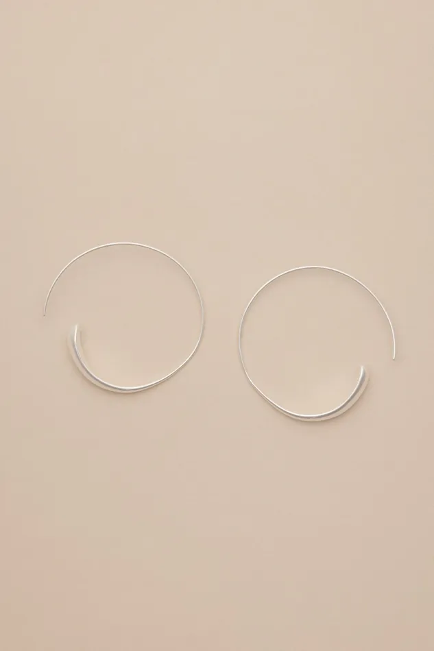 Swirl Hoop Earring Silver Women Lucky Brand Jewelry