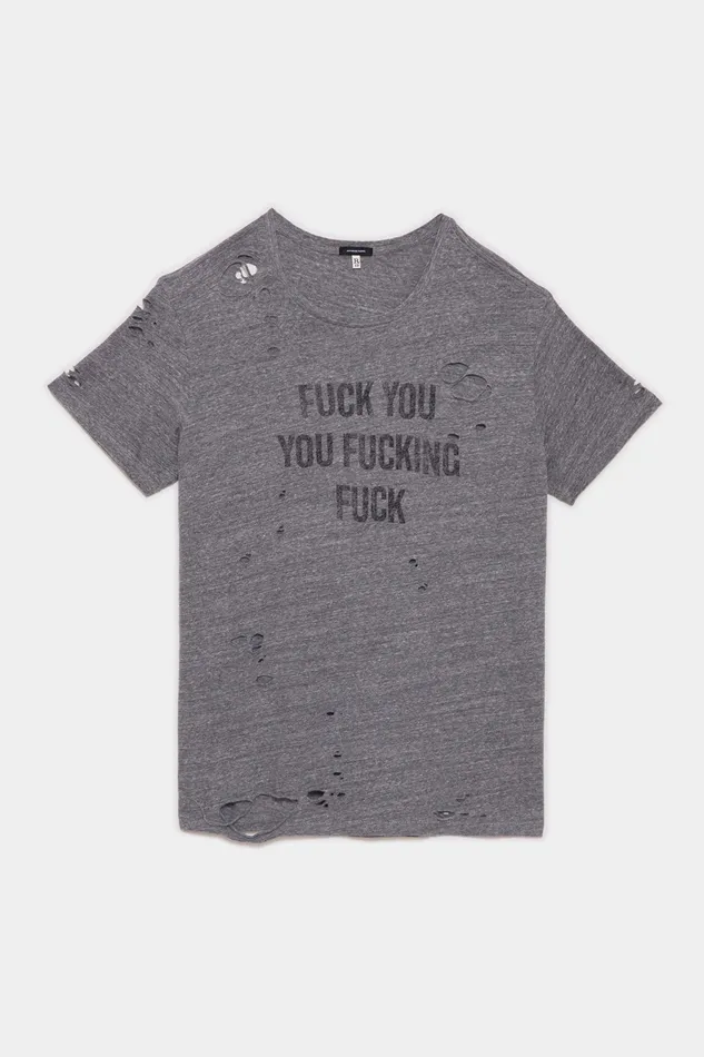 TShirts FU Ripped Boy TShirt 8211 Heather Grey R13 Women