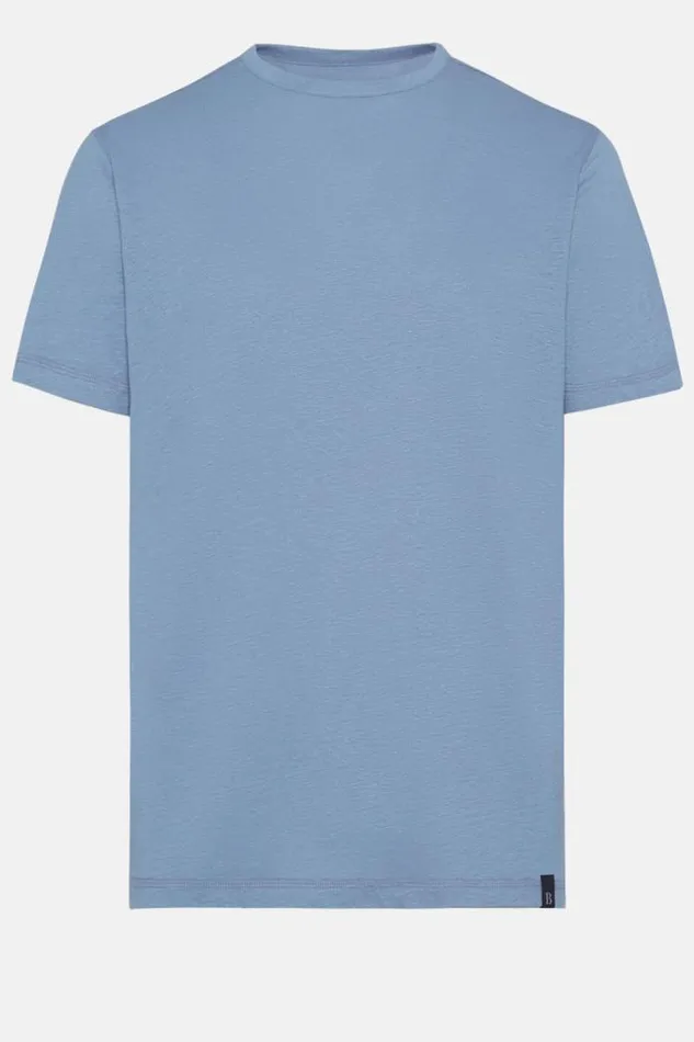 TShirts Men Boggi Milano TShirt In Stretch Linen Jersey Airblue TShirts Men Boggi Milano TShirt In Stretch Linen Jersey Airblue