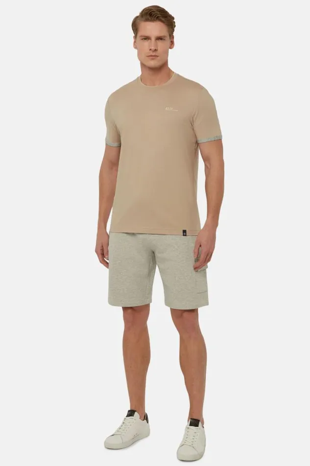 TShirts Men Boggi Milano TShirt In Sustainable HighPerformance Jersey Beige