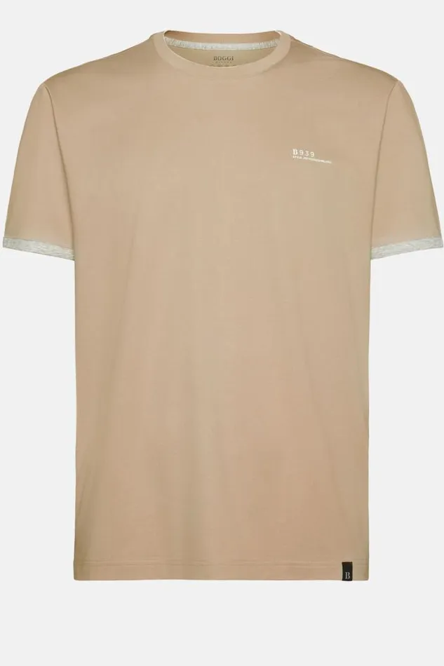 TShirts Men Boggi Milano TShirt In Sustainable HighPerformance Jersey Beige TShirts Men Boggi Milano TShirt In Sustainable HighPerformance Jersey Beige