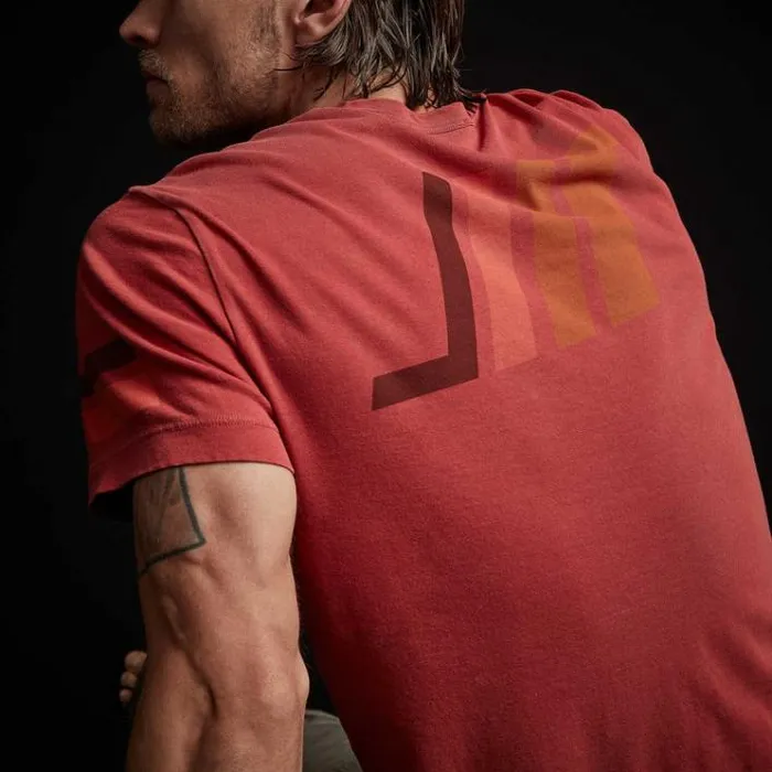 TShirts Men James Perse Short Sleeve Graphic Crew Neck Brick Pigment