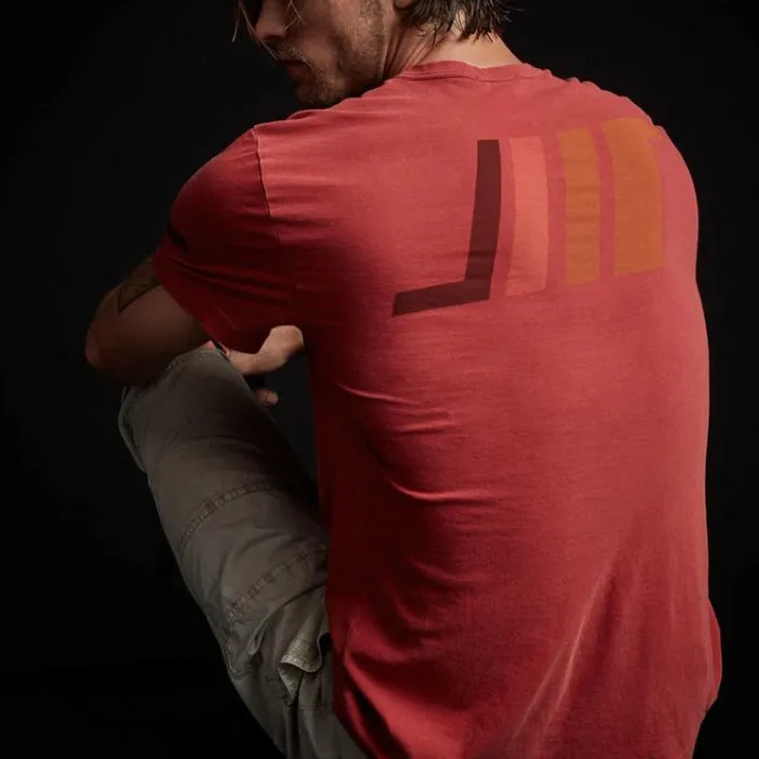 TShirts Men James Perse Short Sleeve Graphic Crew Neck Brick Pigment