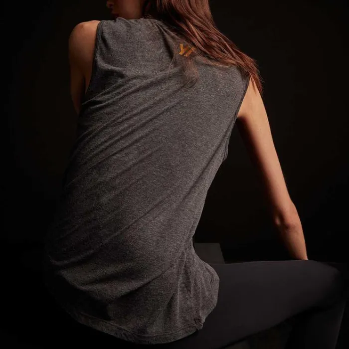 Tanks Women James Perse YOSEMITE Melange Jersey Muscle Tank Black