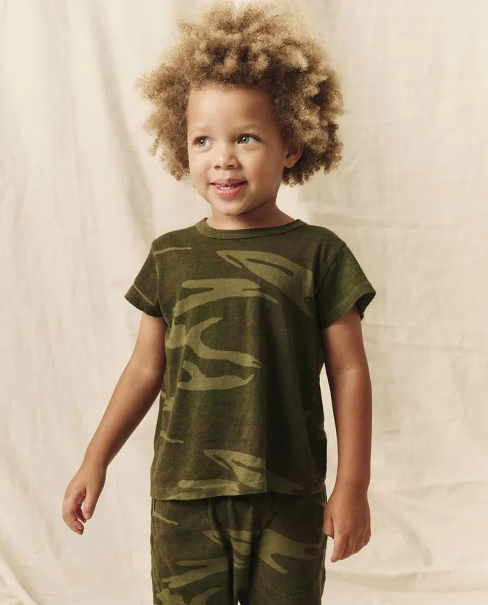 Tees and Sweats Kids The Great The Little Boxy Crew Novelty Deep Woods Camo
