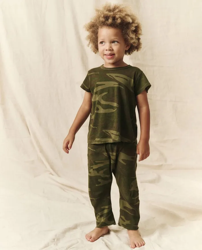 Tees and Sweats Kids The Great The Little Boxy Crew Novelty Deep Woods Camo