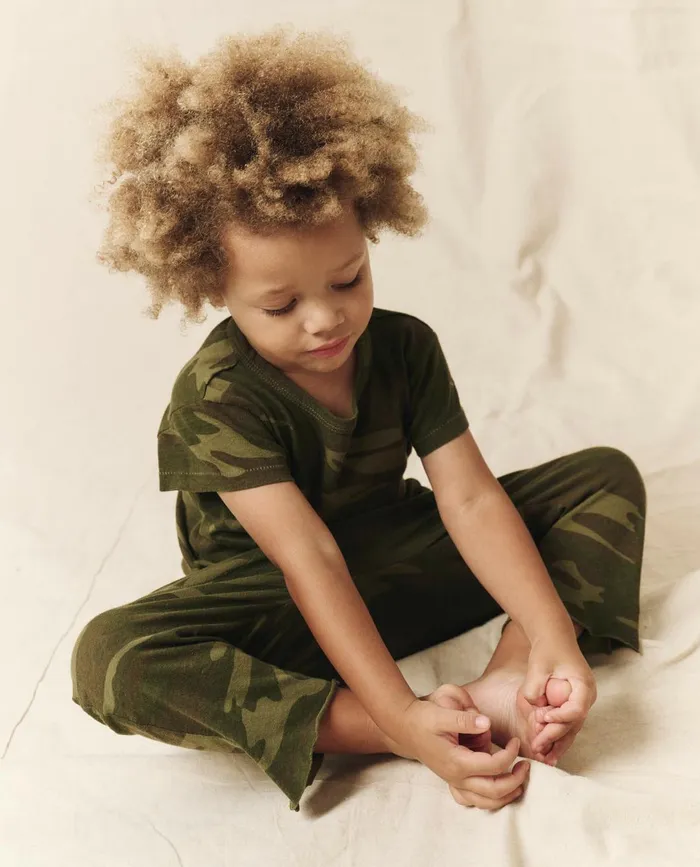 Tees and Sweats Kids The Great The Little Boxy Crew Novelty Deep Woods Camo