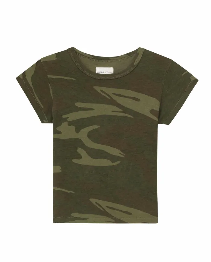 Tees and Sweats Kids The Great The Little Boxy Crew Novelty Deep Woods Camo