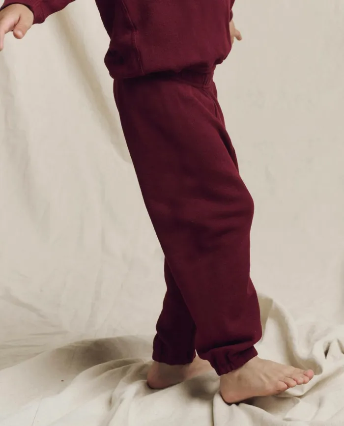 Tees and Sweats Kids The Great The Little Stadium Sweatpant Solid Plum Tees and Sweats Kids The Great The Little Stadium Sweatpant Solid Plum
