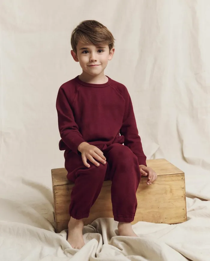 Tees and Sweats Kids The Great The Little Stadium Sweatpant Solid Plum Tees and Sweats Kids The Great The Little Stadium Sweatpant Solid Plum