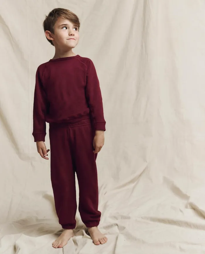 Tees and Sweats Kids The Great The Little Stadium Sweatpant Solid Plum Tees and Sweats Kids The Great The Little Stadium Sweatpant Solid Plum