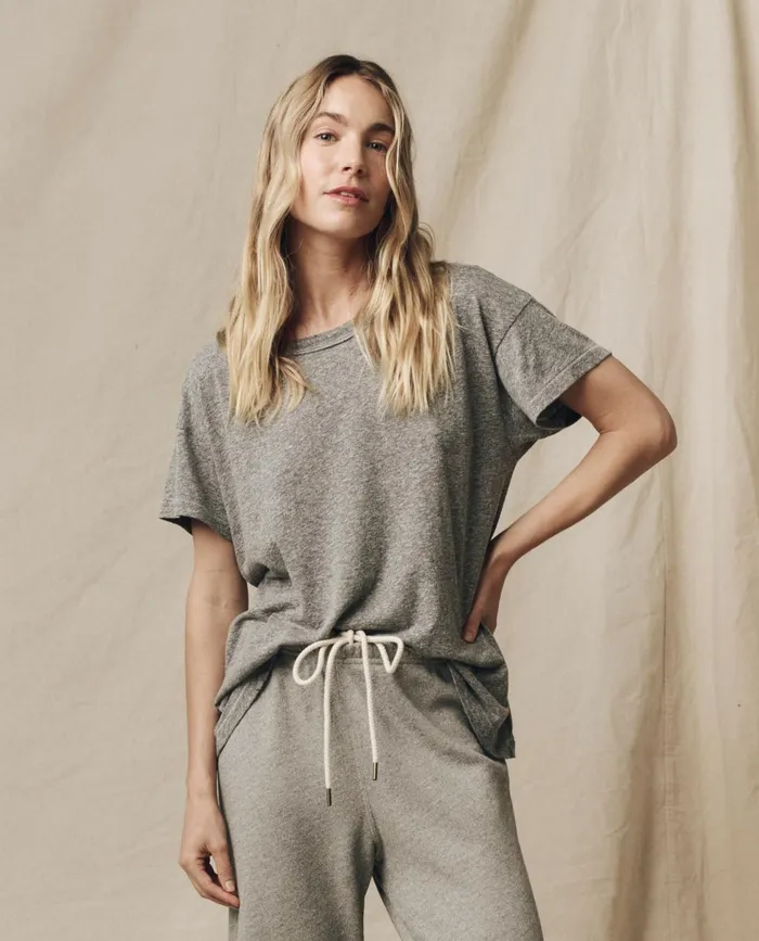 Tees Women The Great The Boxy Crew Heather Grey