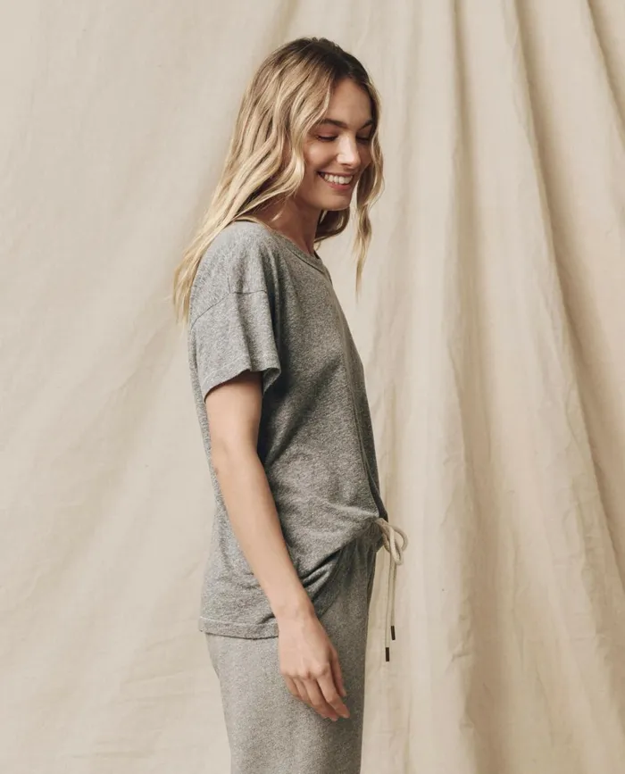 Tees Women The Great The Boxy Crew Heather Grey Tees Women The Great The Boxy Crew Heather Grey