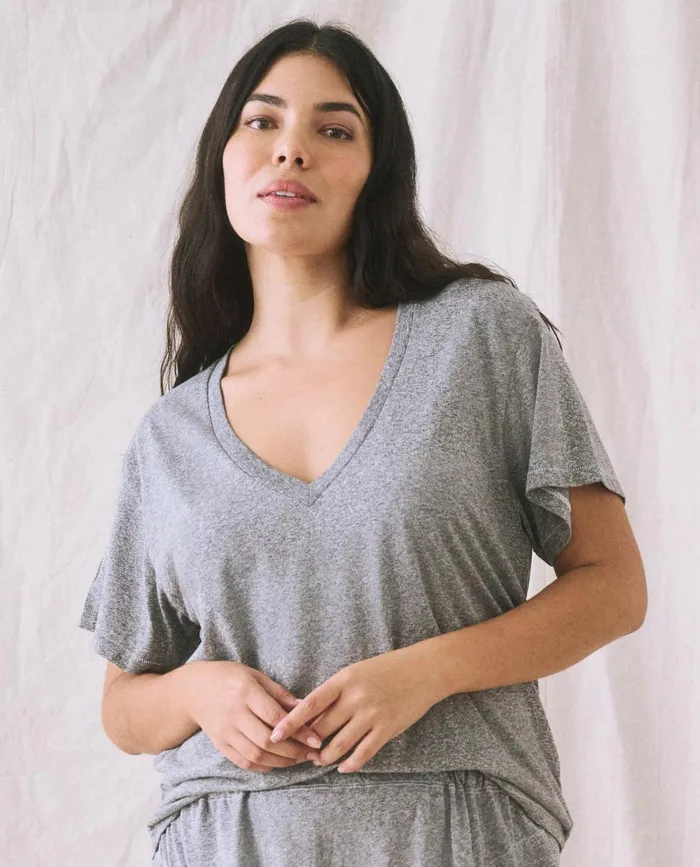 Tees Women The Great The V Heather Grey