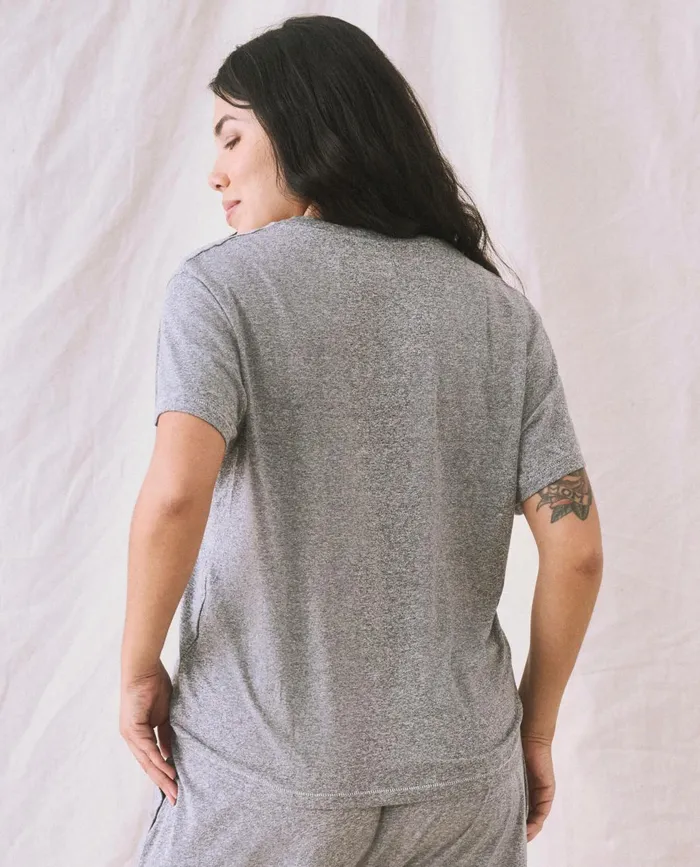 Tees Women The Great The V Heather Grey Tees Women The Great The V Heather Grey