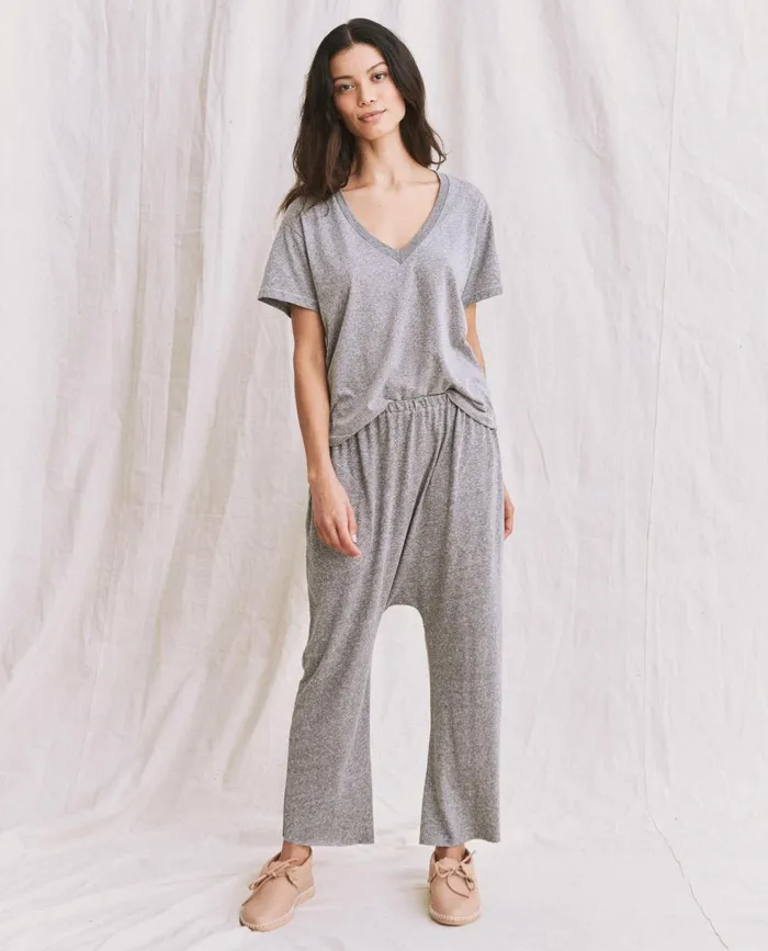 Tees Women The Great The V Heather Grey Tees Women The Great The V Heather Grey