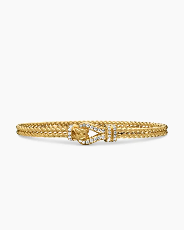 Thoroughbred Loop Bracelet In 18K Yellow Gold With Diamonds 45mm Women David Yurman Bangle Thoroughbred Loop Bracelet In 18K Yellow Gold With Diamonds 45mm Women David Yurman Bangle