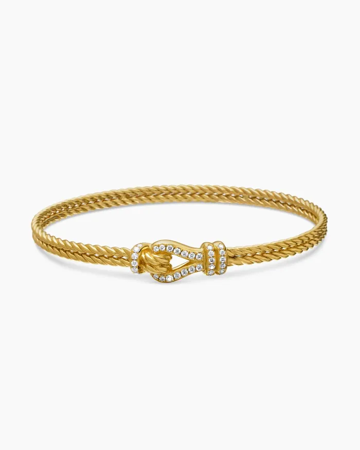 Thoroughbred Loop Bracelet In 18K Yellow Gold With Diamonds 45mm Women David Yurman Bangle Thoroughbred Loop Bracelet In 18K Yellow Gold With Diamonds 45mm Women David Yurman Bangle