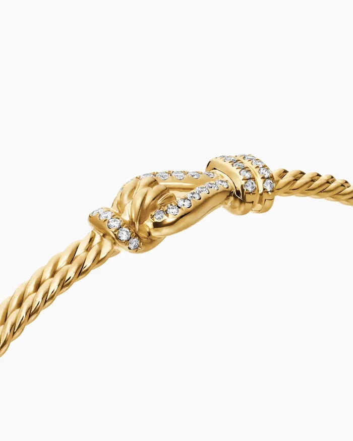 Thoroughbred Loop Bracelet In 18K Yellow Gold With Diamonds 45mm Women David Yurman Bangle Thoroughbred Loop Bracelet In 18K Yellow Gold With Diamonds 45mm Women David Yurman Bangle