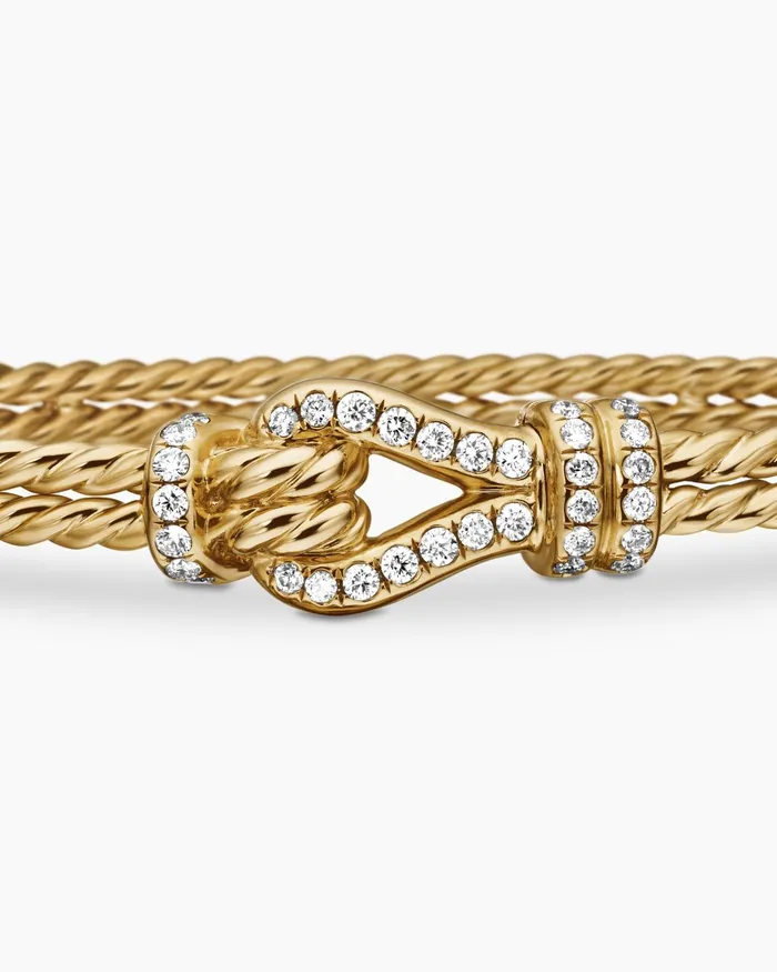 Thoroughbred Loop Bracelet In 18K Yellow Gold With Diamonds 45mm Women David Yurman Bangle Thoroughbred Loop Bracelet In 18K Yellow Gold With Diamonds 45mm Women David Yurman Bangle