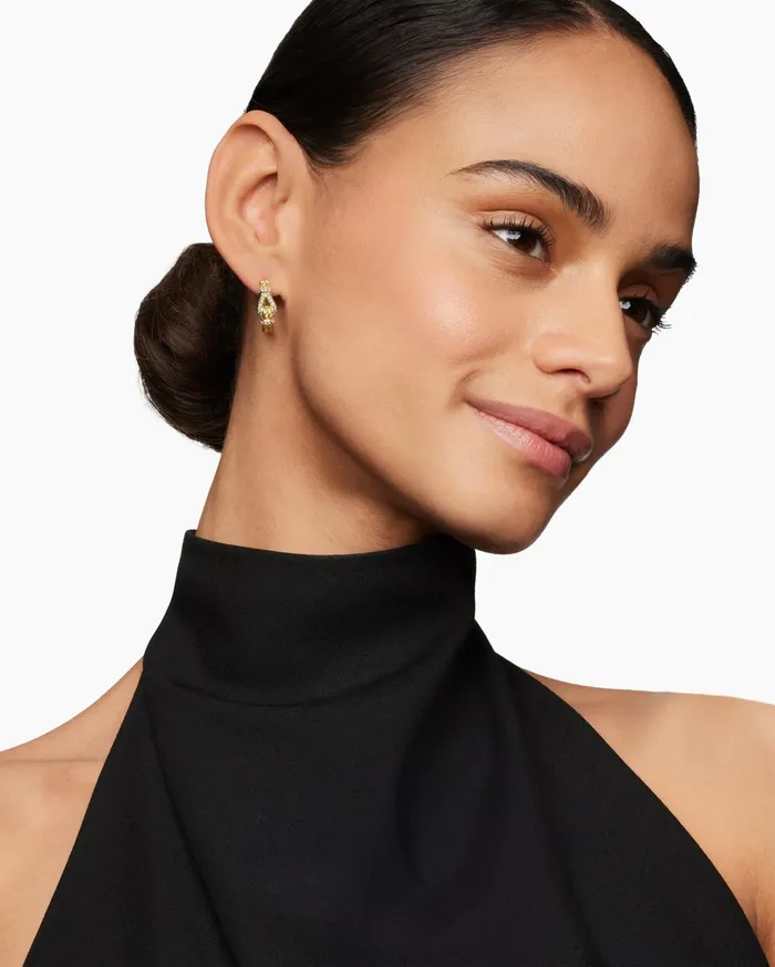 Thoroughbred Loop Hoop Earrings In 18K Yellow Gold With Diamonds 19mm Women David Yurman Hoop Thoroughbred Loop Hoop Earrings In 18K Yellow Gold With Diamonds 19mm Women David Yurman Hoop