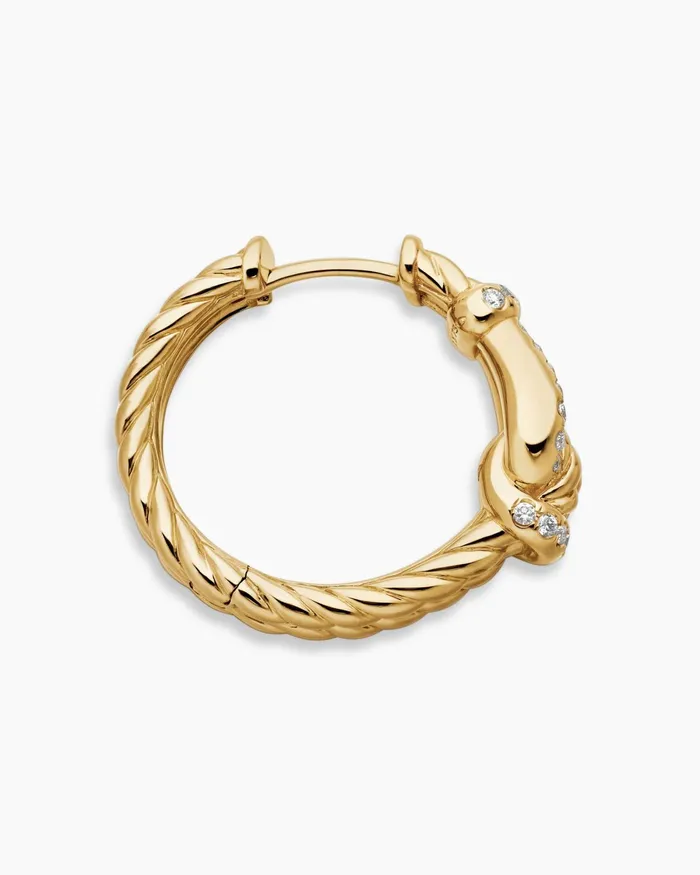 Thoroughbred Loop Hoop Earrings In 18K Yellow Gold With Diamonds 19mm Women David Yurman Hoop Thoroughbred Loop Hoop Earrings In 18K Yellow Gold With Diamonds 19mm Women David Yurman Hoop