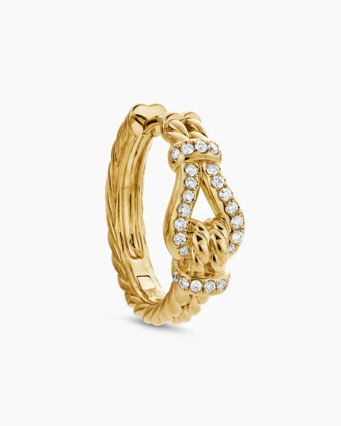 Thoroughbred Loop Hoop Earrings In 18K Yellow Gold With Diamonds 19mm Women David Yurman Hoop Thoroughbred Loop Hoop Earrings In 18K Yellow Gold With Diamonds 19mm Women David Yurman Hoop