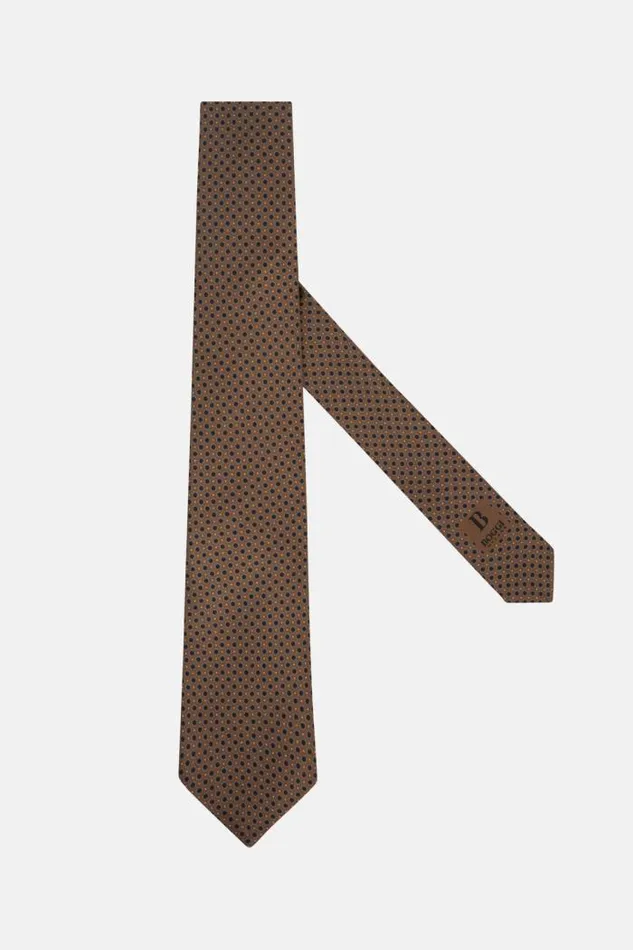 Ties Men Boggi Milano Polka Dot Silk Tie Brown