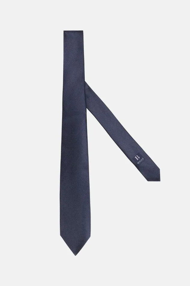 Ties Men Boggi Milano Printed Silk Ceremony Tie Navy Blue
