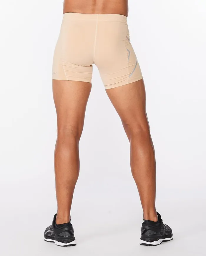 Tights Mens 2XU Core Compression 12 Shorts Beigesilver