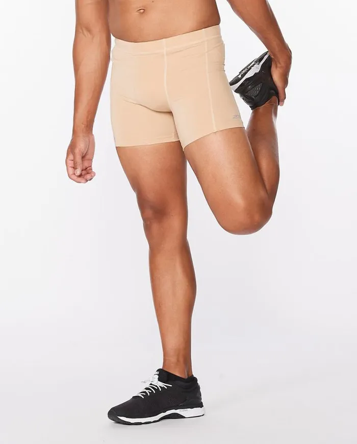 Tights Mens 2XU Core Compression 12 Shorts Beigesilver